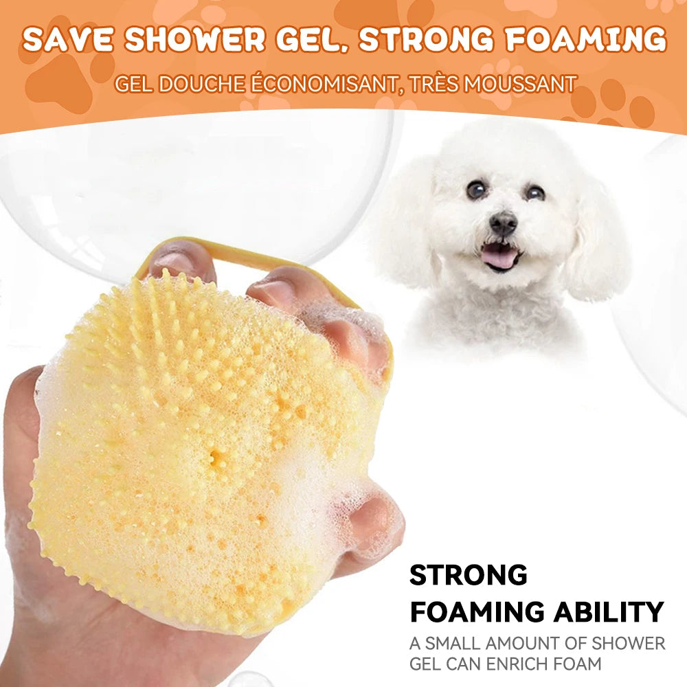 🐾 Escova de Banho Petnoma – Massageia e Distribui Shampoo para Cães e Gatos
