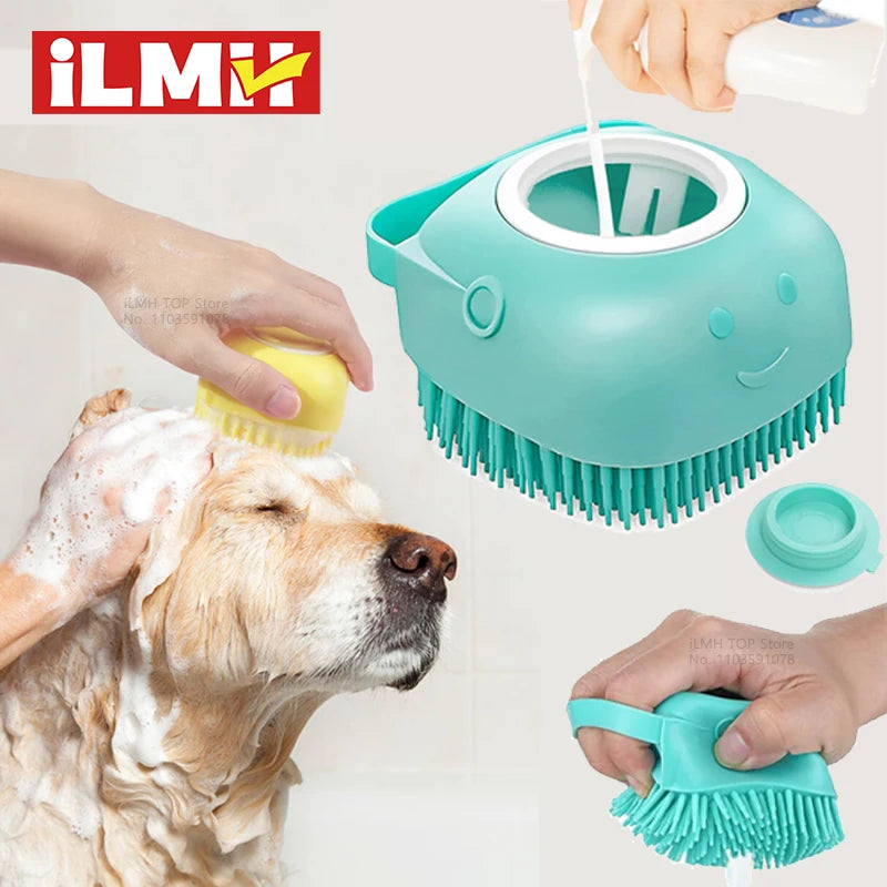 🐾 Escova de Banho Petnoma – Massageia e Distribui Shampoo para Cães e Gatos