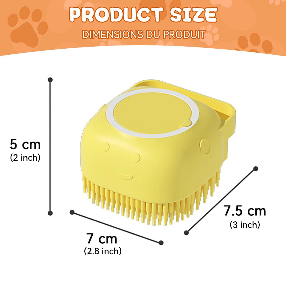 🐾 Escova de Banho Petnoma – Massageia e Distribui Shampoo para Cães e Gatos