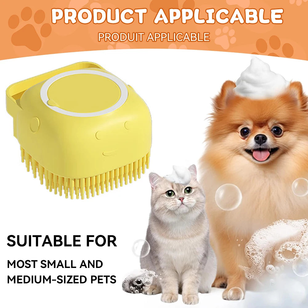 🐾 Escova de Banho Petnoma – Massageia e Distribui Shampoo para Cães e Gatos